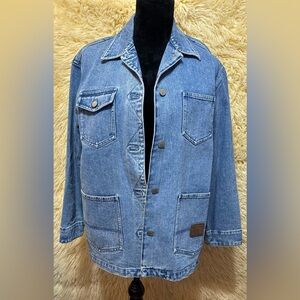Vintage 90s Ralph Lauren Denim Jacket Outdoor Clothing Petite P/S Rare Hong Kong